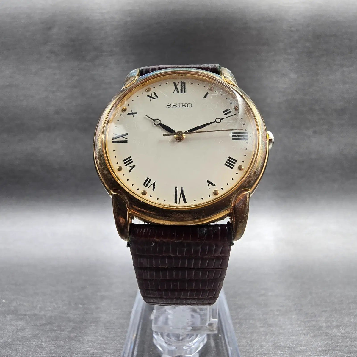 Seiko Watch Men 33mm Ivory Dial Gold Tone Round 7N01-6799 New Battery Vintage5