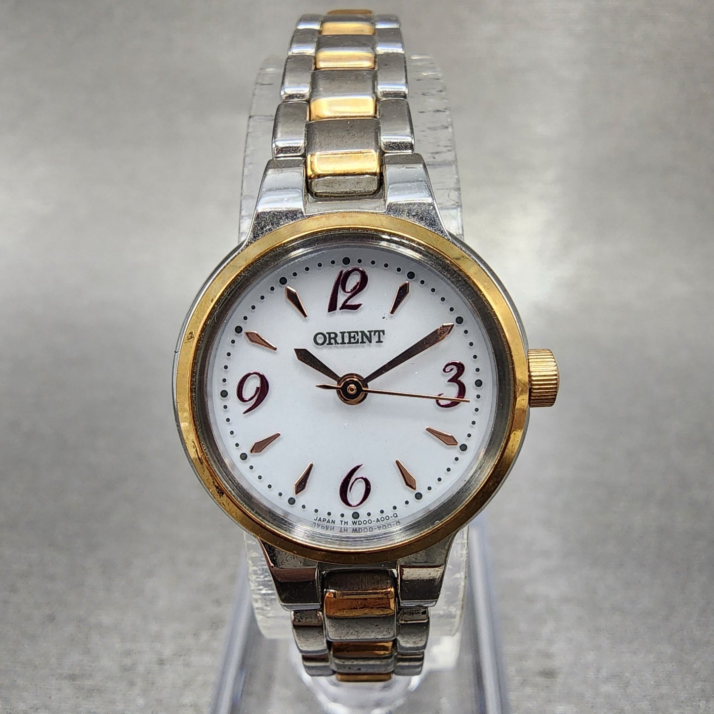 Orient Solar Watch Women 22mm White Dial Two Tone Round WD00R0B Runs0