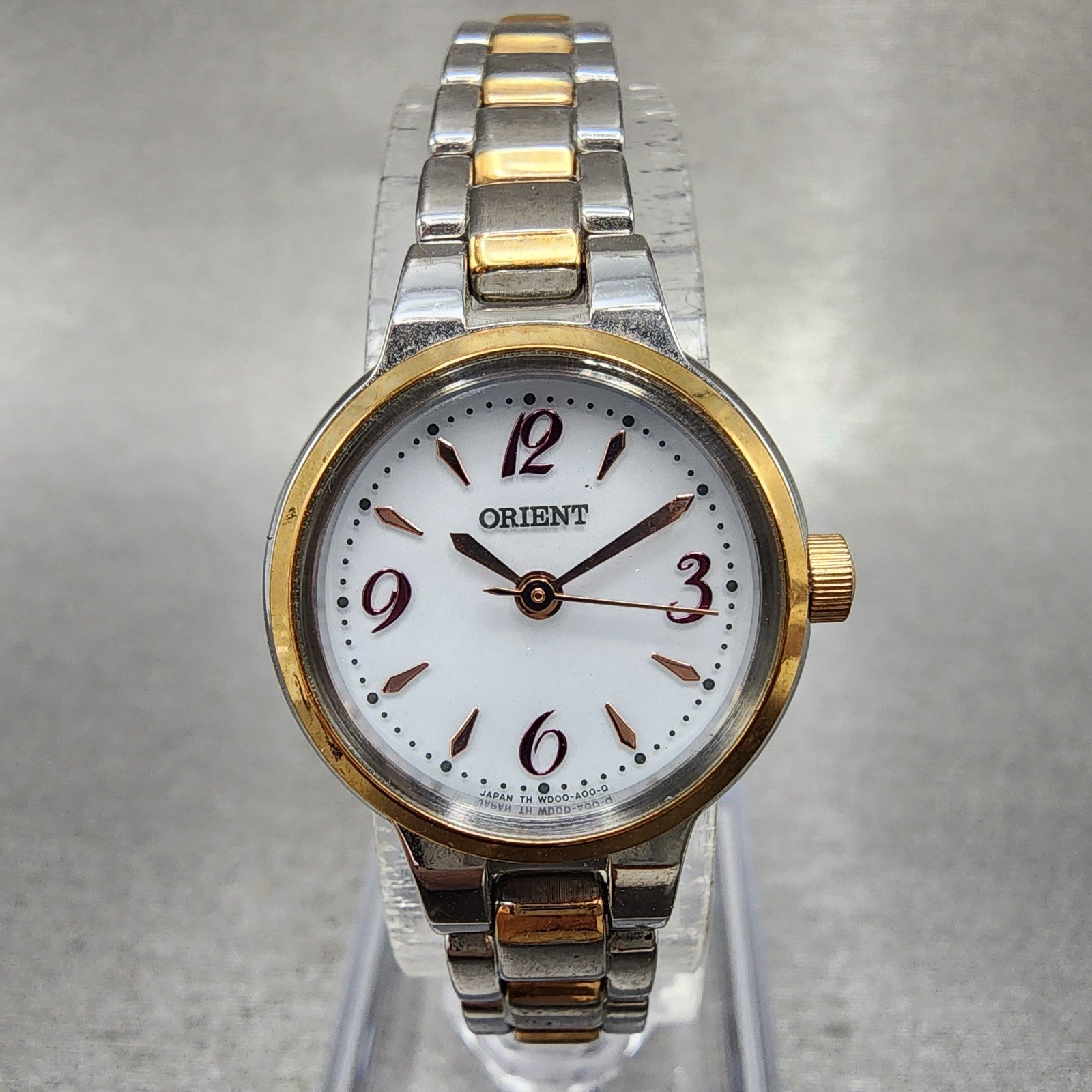 Orient Solar Watch Women 22mm White Dial Two Tone Round WD00R0B Runs0