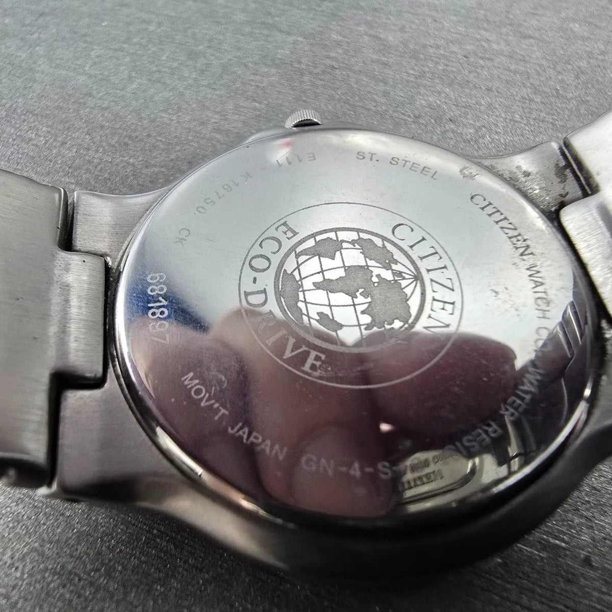 Citizen Eco-Drive Watch Men 36mm Black Dial Silver Tone Date E111-K16750 Runs K9