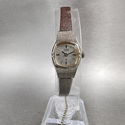 Citizen CQ Watch Women 16mm Silver Dial Silver Tone Square 3220891481  New Batt5