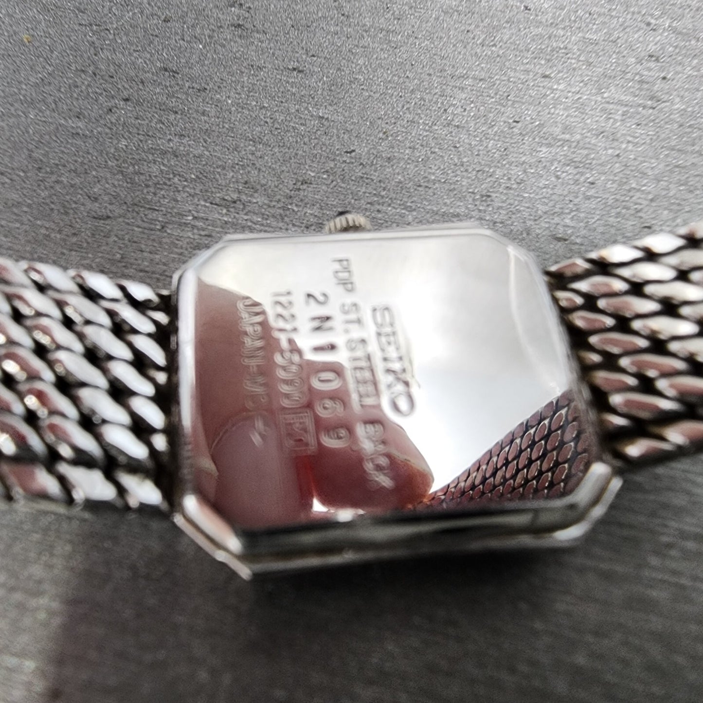 Seiko Exceline Tank Watch Women 18mm Silver Dial Silver Tone Rectangle New Batt9