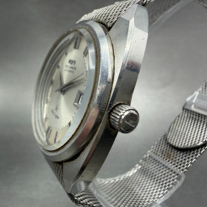 Technos Sky Light Watch Men 35mm White Dial Steel Date Round Automatic PARTS3