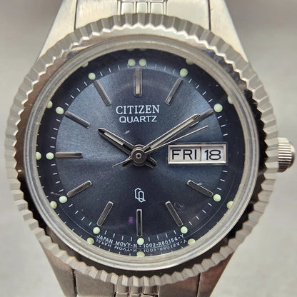 Citizen CQ Watch Women 25mm Gray Dial Silver Tone Daydate 1002-R15097 New Batt1