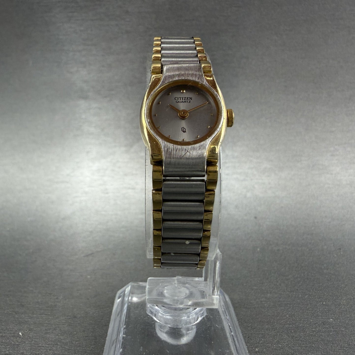 Citizen CQ Watch Women 17mm Gray Dial Two Tone Round 3220S09826 New Battery VTG5