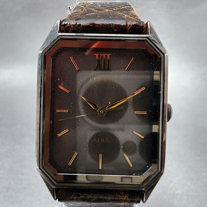 Seiko ALBA Estate Watch Men 25mm Gray Dial Gray Tone Rectangle V301-5090 New Bat