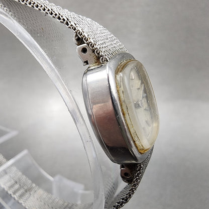 Seiko Watch Women 16mm Silver Dial Silver Tone Rectangle 115189 Manual Runs3