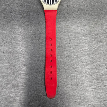 Swatch Speedlimit Watch Women 25mm Black Dial White Case Round LW117 New Battery3