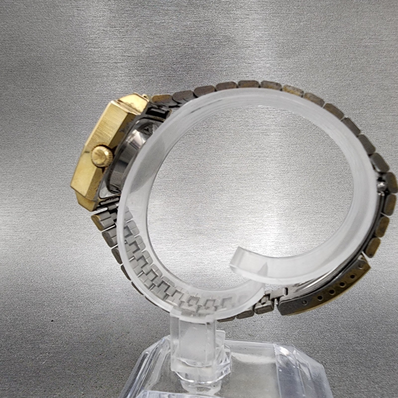 Seiko Automatic Watch Women 27mm Blue Dial Gold Tone Octagon Daydate Runs VTG6