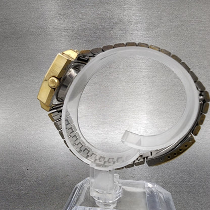 Seiko Automatic Watch Women 27mm Blue Dial Gold Tone Octagon Daydate Runs VTG6