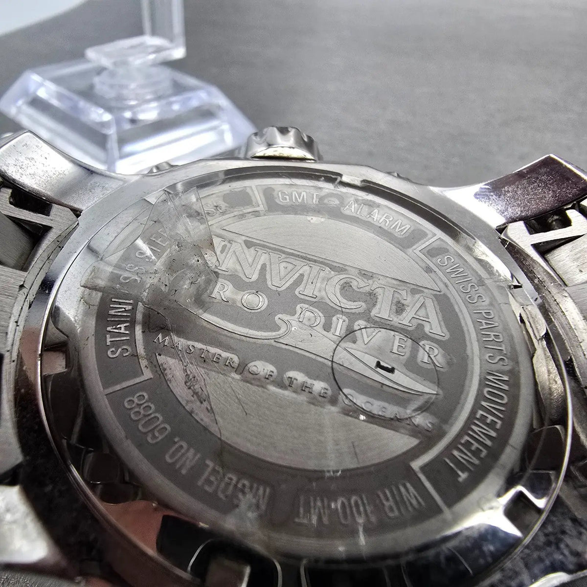 Invicta Pro Diver GMT Watch Men 48mm Silver Dial Steel Daydate Alarm 6088 NewBat9