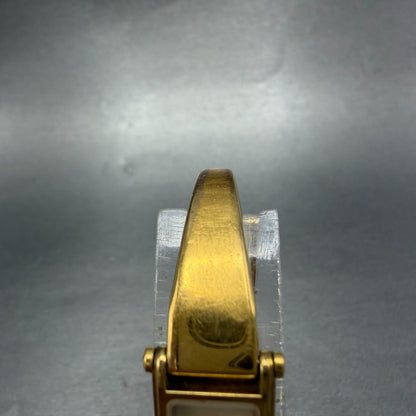 Gucci 1500L Tank Watch Women 12mm MOP Dial Gold Rectangle Bangle New battery TKH4