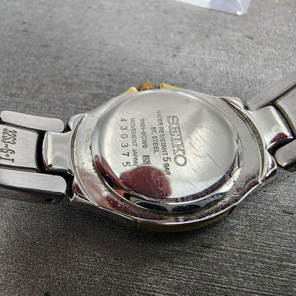 Seiko Watch Women 22mm White Dial Two Tone 1n010cw0 New Battery9