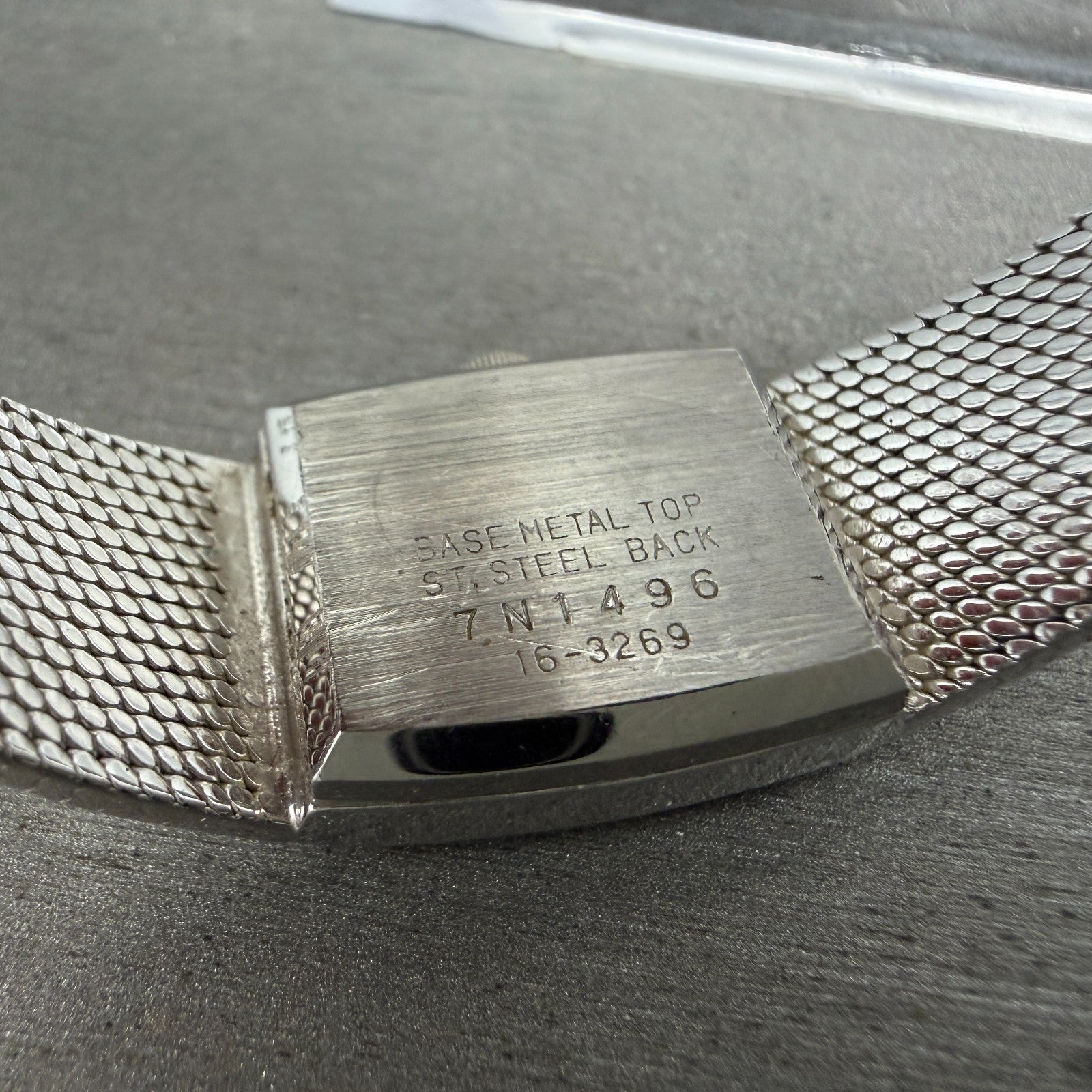Seiko Tank Watch Women 16mm Silver Dial Silver Tone Rectangle 16-3269 New BattAB9