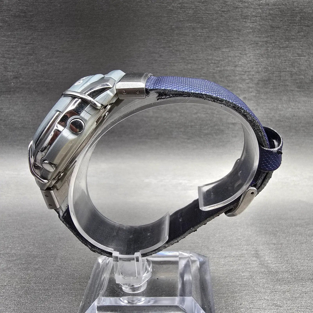 Casio Baby-G MSG-133 Watch Women 42mm Silver Blue Chrono Alarm New Battery6