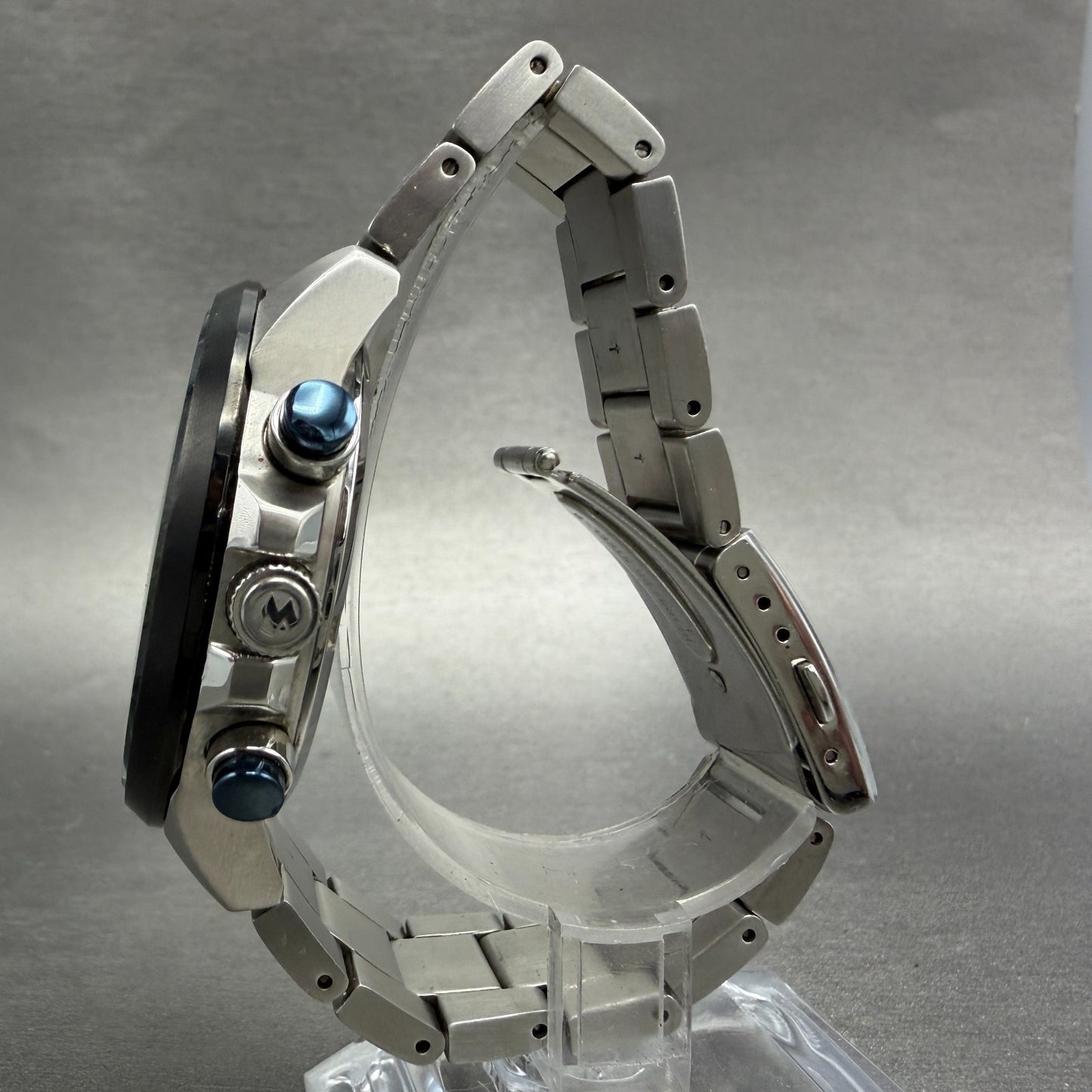Seiko Wired Chronograph Watch Men 43mm Blue Dial Steel Date VK68-KX20 PARTS7