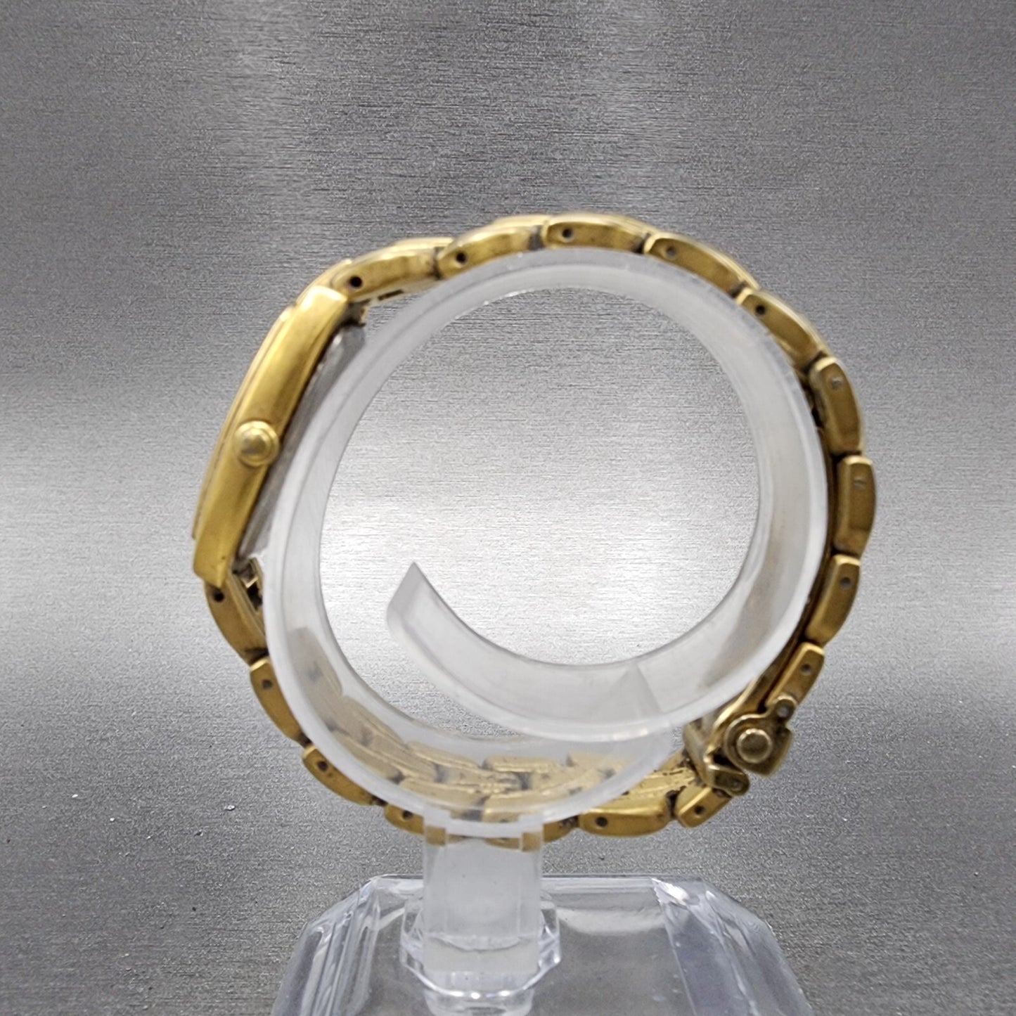 VTG Seiko Watch Women 20mm White Dial Gold Tone Rectangle 4N015100 New Battery6