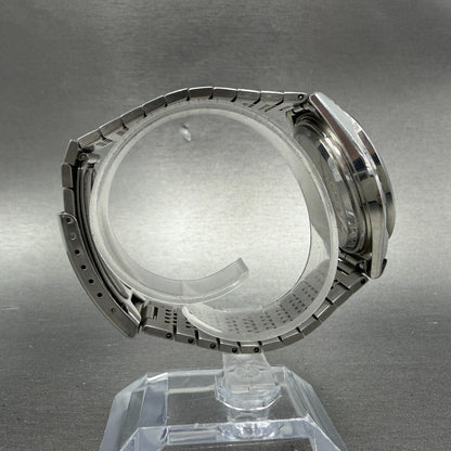Citizen CQ Crystron Watch Men 35mm Silver Dial Steel Daydate 4-730364 NewBattery8