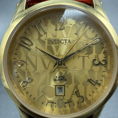 Invicta Watch Women 30mm Gold Dial Gold Tone Date Round 2780 New Battery1