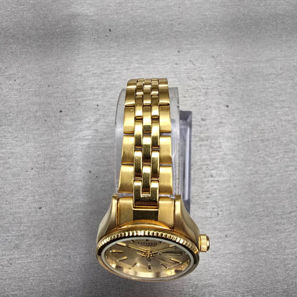 Citizen CQ Watch Women 25mm Champagne Dial Gold Tone Daydate 6000-914376 New Bat4