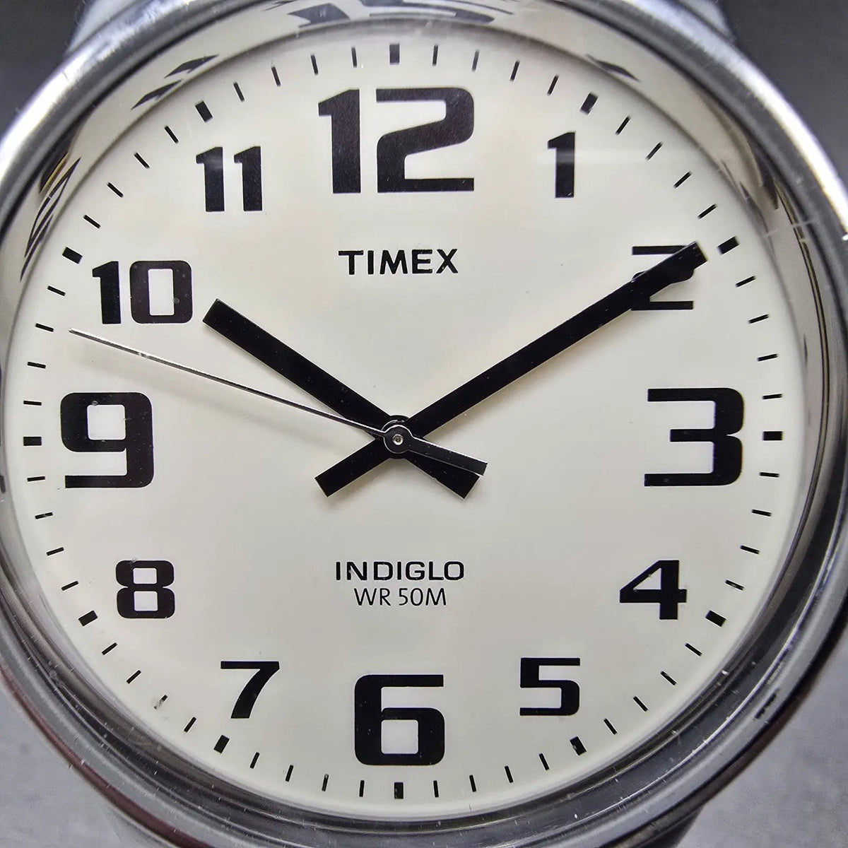 Timex Easy Reader Watch Men 43mm Cream Dial Silver Round New Battery T282011