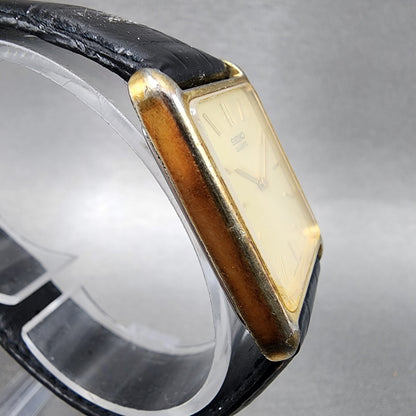 Seiko Tank Watch Men 24mm Champagne Dial Gold Tone 54205460 New Battery3