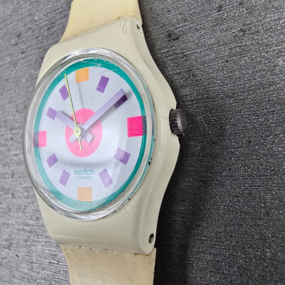Swatch Frost Watch Women 25mm White Dial White Case Round LW125 New Battery2