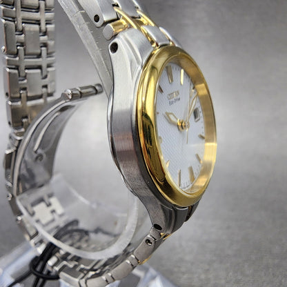 Citizen EcoDrive Corso Watch Women 25mm White Dial Two Tone Date EW126450A3
