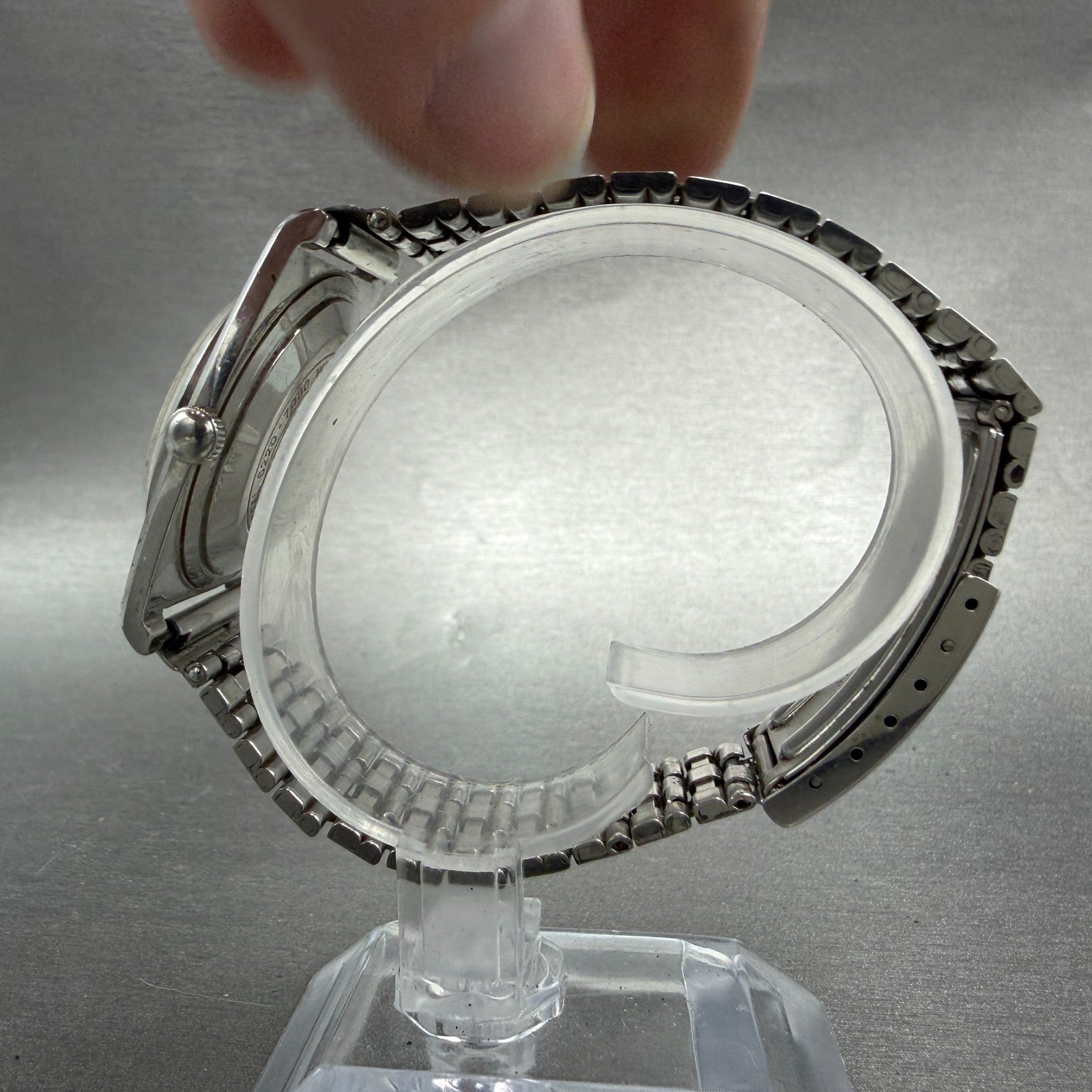 Seiko Skyliner Watch Men 32mm Silver Dial Silver Tone Manual 6220-7080 PARTS VTG7