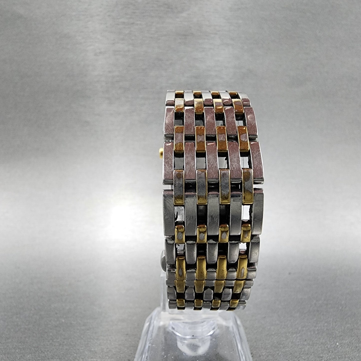 Tissot SixT Tank Watch Women 23mm MOP Dial Two Tone Date Rectangle New Battery7