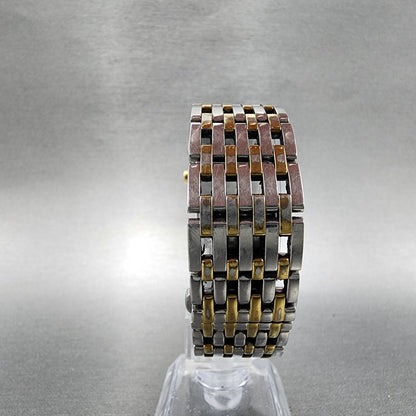 Tissot SixT Tank Watch Women 23mm MOP Dial Two Tone Date Rectangle New Battery7