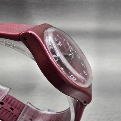 Swatch REDBAYA Watch Women Red Dial Red Tone Date Round GR405 New Battery3