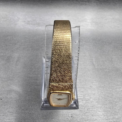 Seiko Watch Women 13mm Ivory Dial Gold Tone Rectangle 2E20-6139 New Battery4