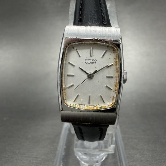 Seiko Tank Watch Women 16mm Silver Dial Silver Tone 2C21-5160 New Battery0
