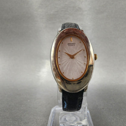 Seiko Watch Women 20mm Silver Dial Silver Tone Oval 4n005699 New Battery5
