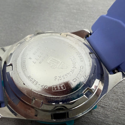 Casio Dive Watch Men 36mm Gray Dial Steel Blue Purple Manha Ttaners New battery9