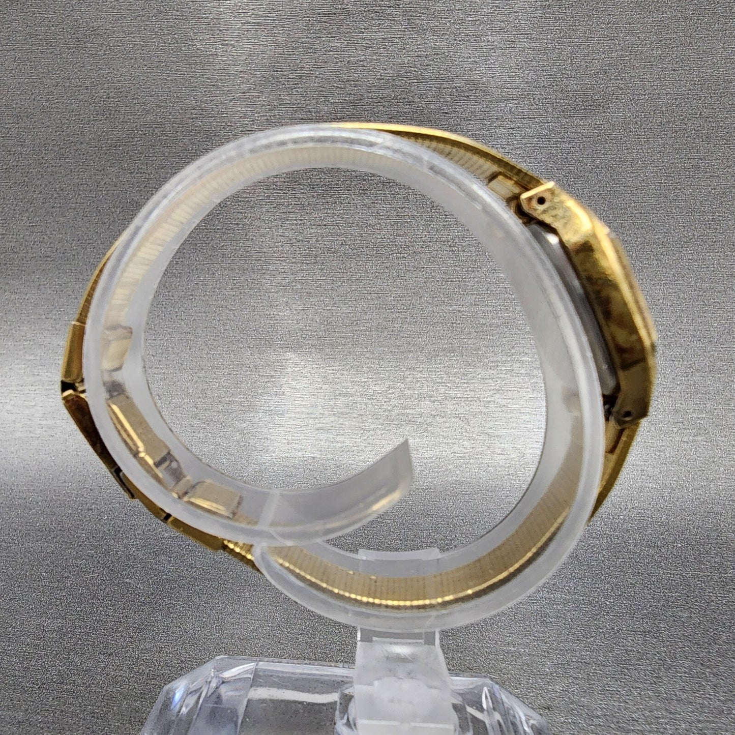 VTG Seiko Watch Women 17mm Champagne Dial Gold Tone Rectangle 54215029 New Batt8