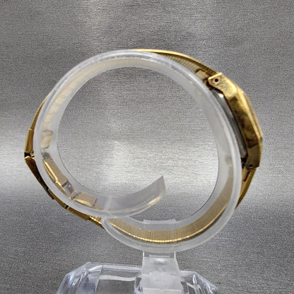 VTG Seiko Watch Women 17mm Champagne Dial Gold Tone Rectangle 54215029 New Batt8