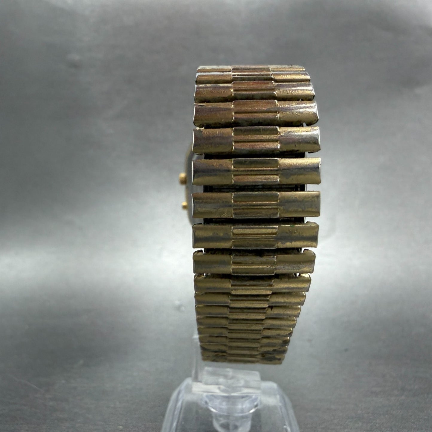 Bulova Analog Digital Watch Men 32mm Cha mange Dial Gold Tone T1 PARTS8