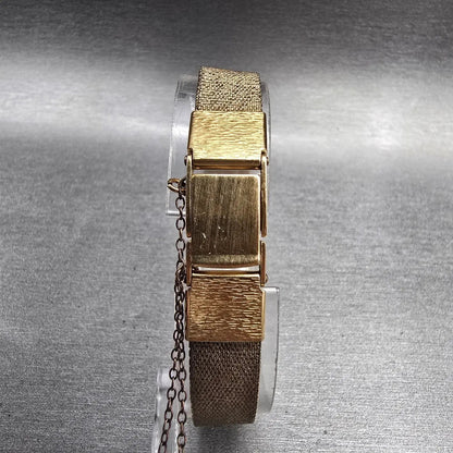 Seiko Tank Watch Women 12mm Gold Dial Gold Tone Rectangle 1320-5039 New Battery7