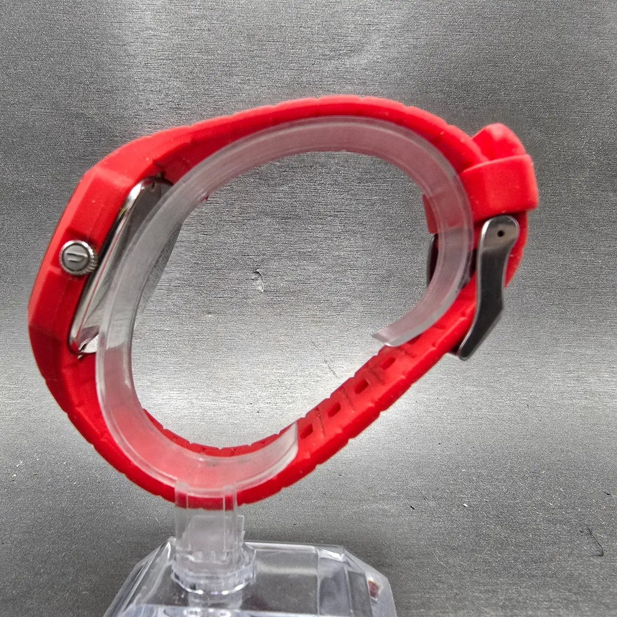 Diesel Trojan Watch Men 44mm Black Dial Red Tone Rectangle DZ-1351 New Battery6