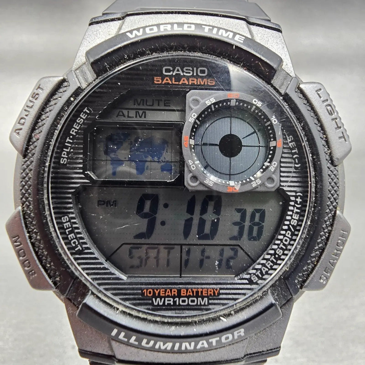 Casio Illuminator AE1000W Watch Men 44mm Black Dial Black Chrono Alarm New Batt1