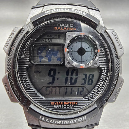 Casio Illuminator AE1000W Watch Men 44mm Black Dial Black Chrono Alarm New Batt1