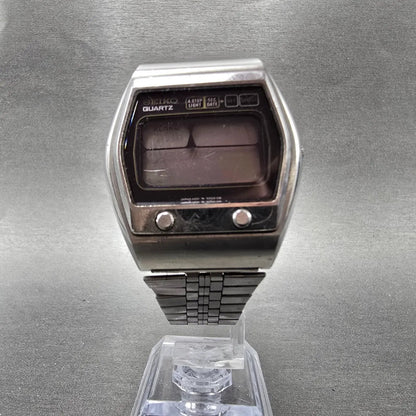 Seiko Digital Watch Men 37mm Silver Tone Alarm A031-5000 PARTS Vintage6