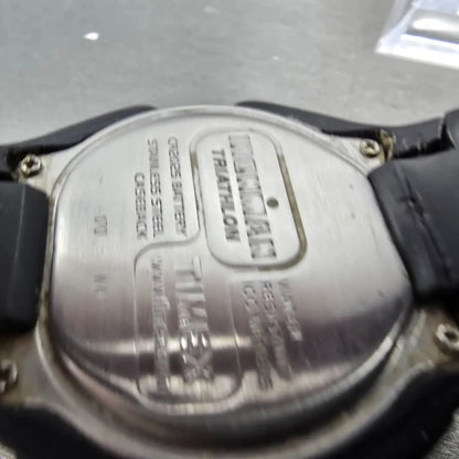 Timex Ironman Triathlon Watch Men 38mm Digital Black Alarm Chrono Round NewBatte8
