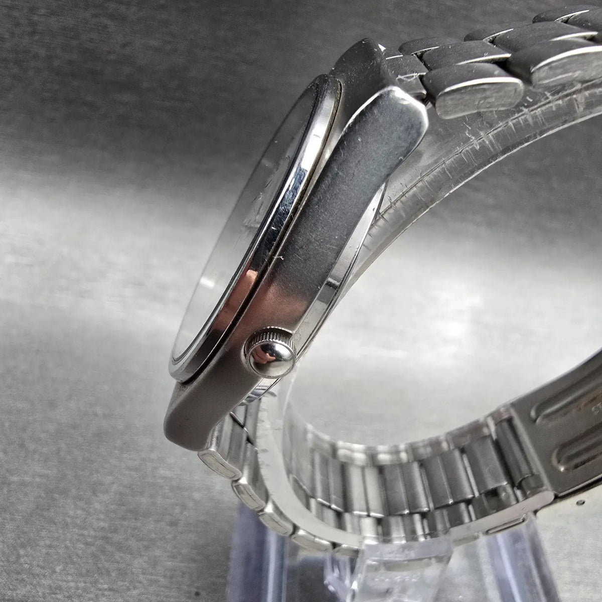 Seiko SQ Watch Men 33mm Silver Dial Silver Tone Daydate Round 5Y23-7110 New Batt2