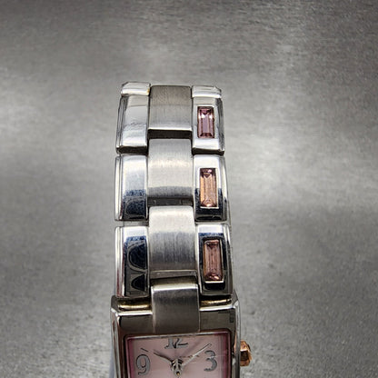 Seiko Wired Tank Watch Women 16mm White Dial Silver Tone 1n01-0fe0 New Battery