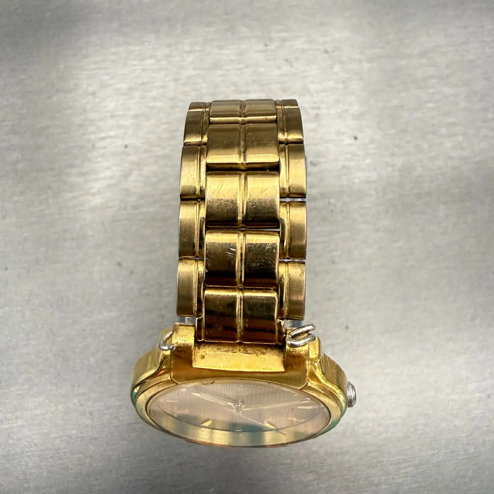 Seiko Watch Men 32mm Gold Dial Gold Tone Round V701-2B60 New Battery Vintage4