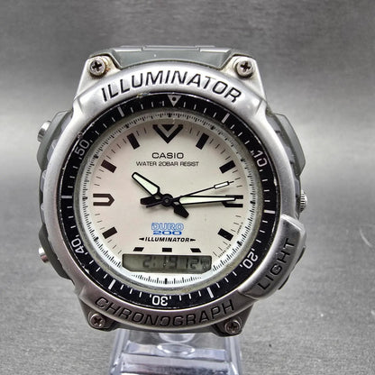 Casio Duro 200 Watch Men 43mm Gray Silver Analog Digital DRO-207 New Battery JDM0