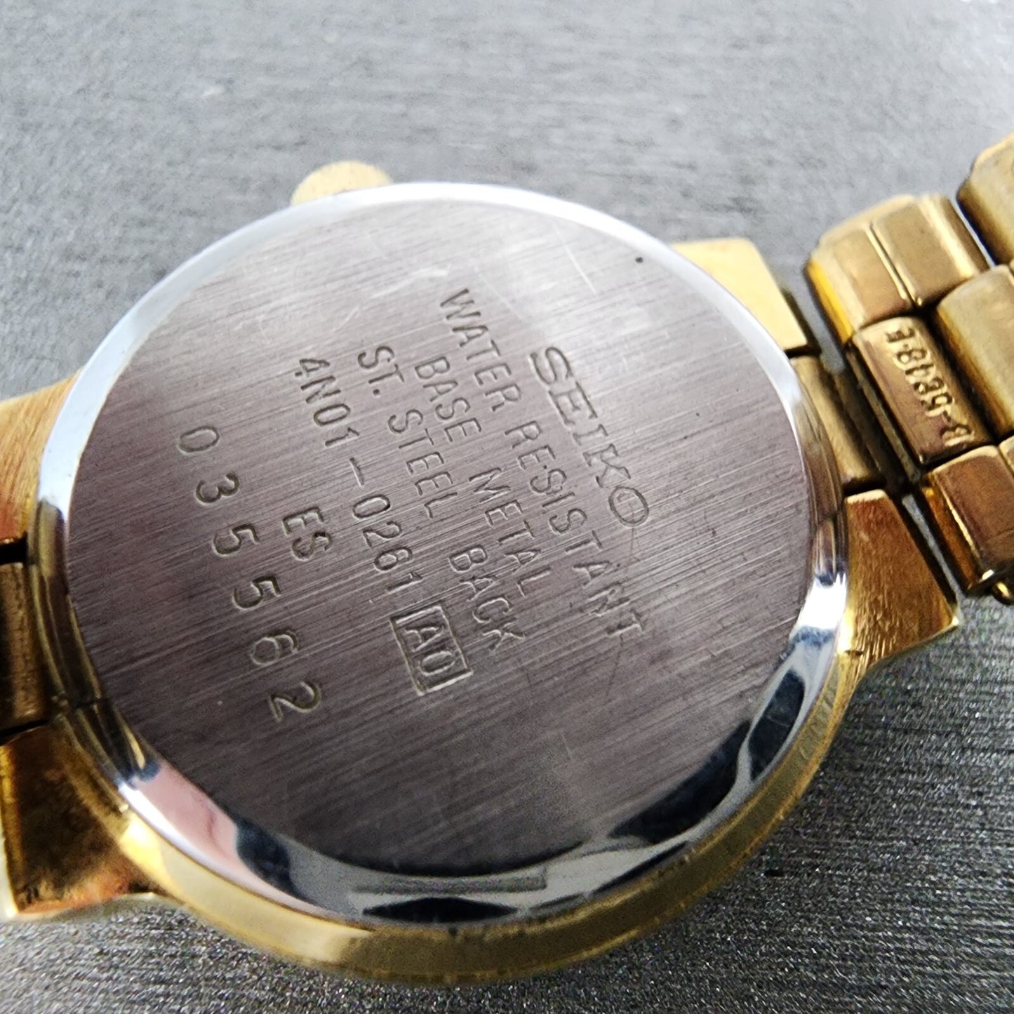 Seiko Watch Women 24mm Cream Dial Gold Tone Round 4N010261 New Battery VTG9